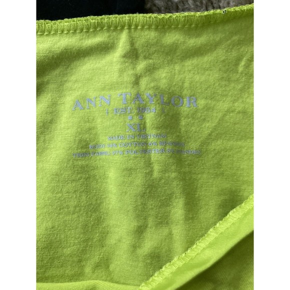 Ann Taylor Womens Large/XL Black Yellow Tank Top Sleeveless Layering Scoop Neck - Picture 2 of 7